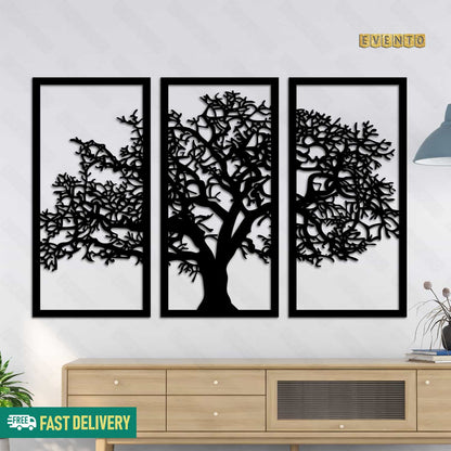 3 Frame Tree Wooden Panels For Wall Decor
