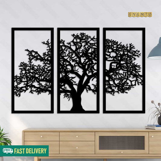 3 Frame Tree Wooden Panels For Wall Decor