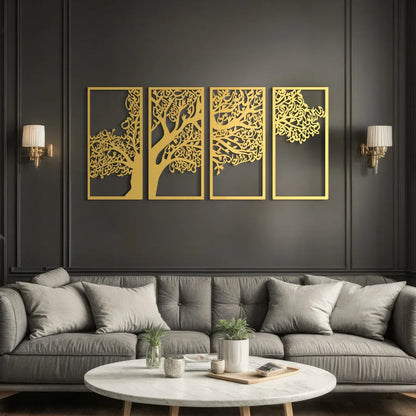 Tree of Surahs (4 Quls) Set of 4 Islamic Wall Art Tree