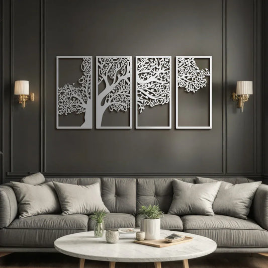 Tree of Surahs (4 Quls) Set of 4 Islamic Wall Art Tree