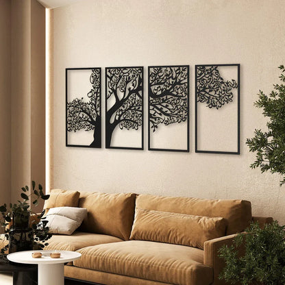 Tree of Surahs (4 Quls) Set of 4 Islamic Wall Art Tree
